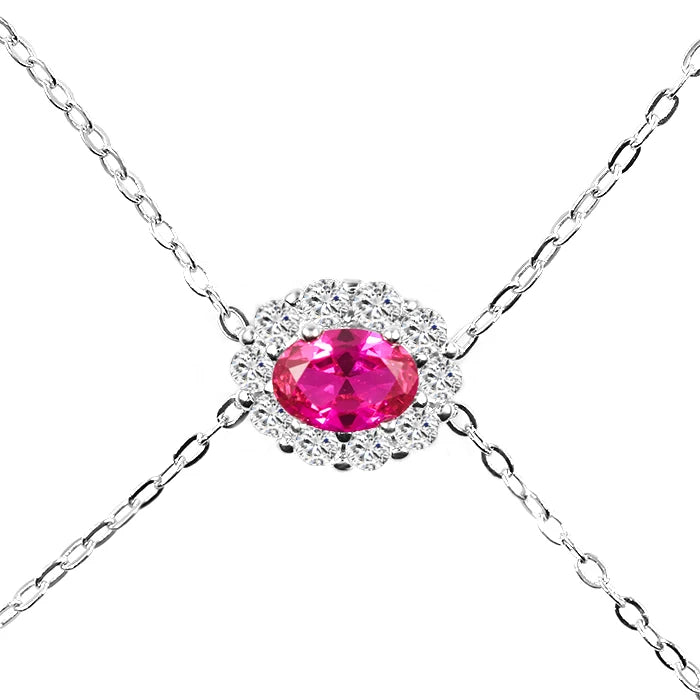 S&S 925 Silver Lab-Grown Ruby Jewellery | 18K White Gold Plated | Ring, Earrings, Pendant, Bracelet or Full Set