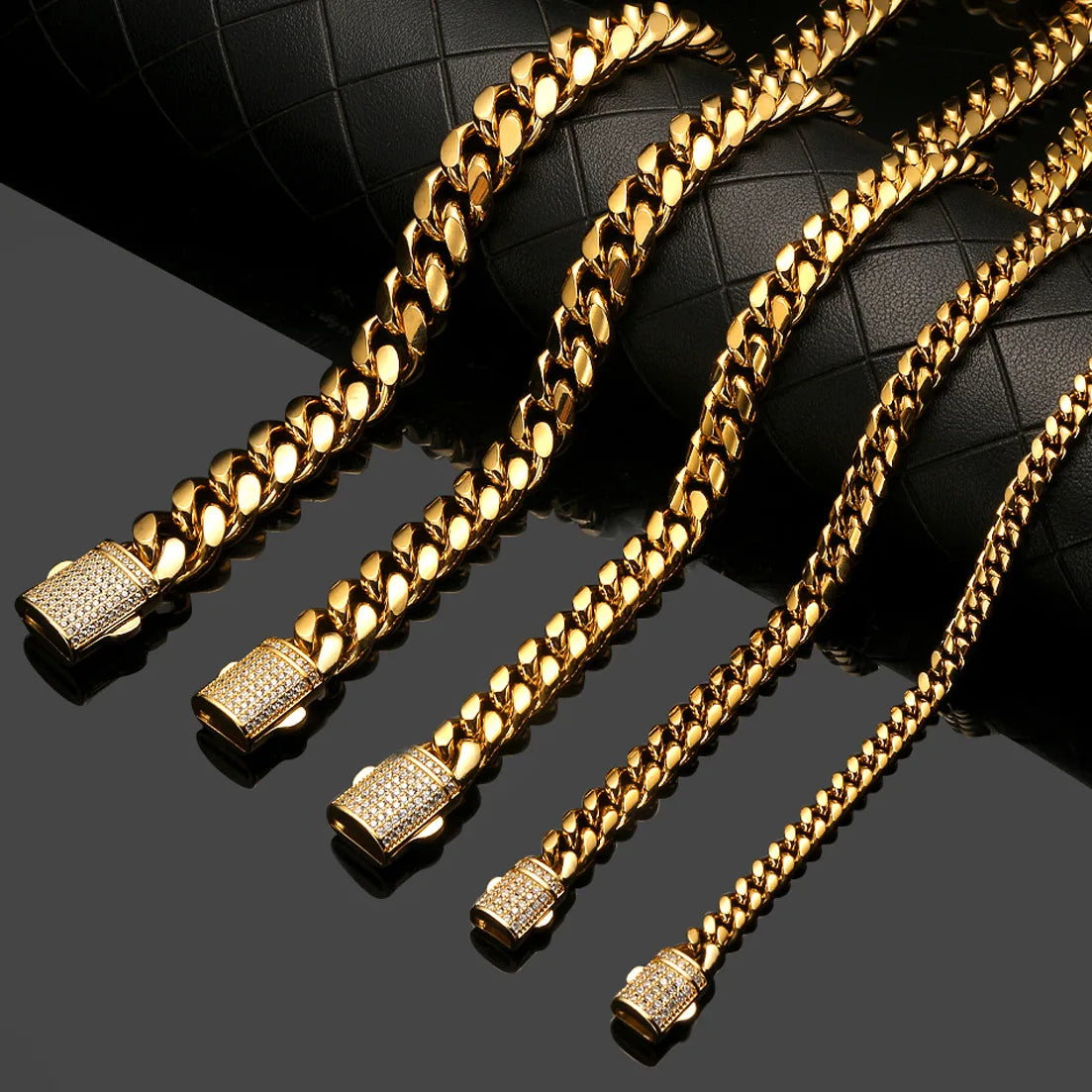 S&S Iced Out CZ Cuban Link Chain | 18K Gold Plated | S&S