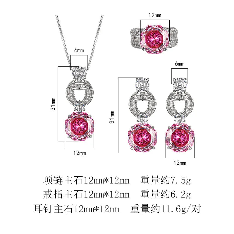 REDheart Copper Inlaid Pearl Plated Rhodium/Gold/18K Gold Women's Trendy Flower Design Opening Activity Ring Simulation Millennium Set