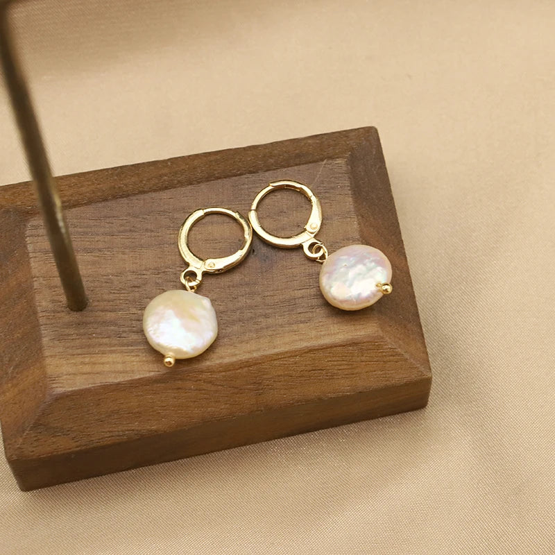 New Jewelry Natural Freshwater Baroque Pearl  Earrings 18K Gold Plated Jewelry Korean Designer Jewelry Earrings Wholesale Bulk