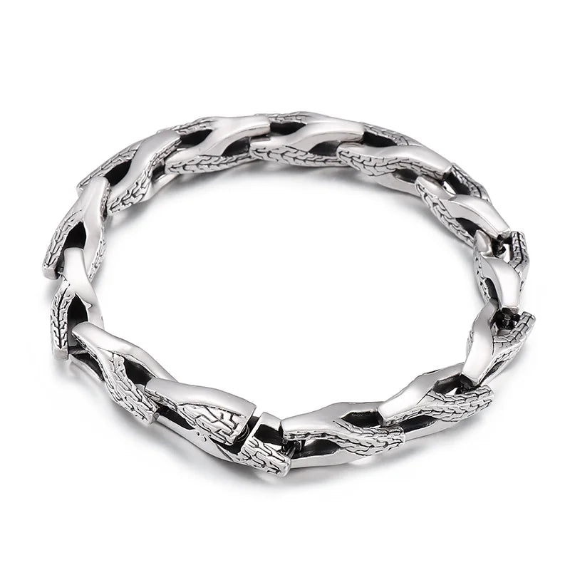 REBEL Fine Jewelry Fashion Bracelets Men Stainless Steel Trendy Links Bracelet Bangle