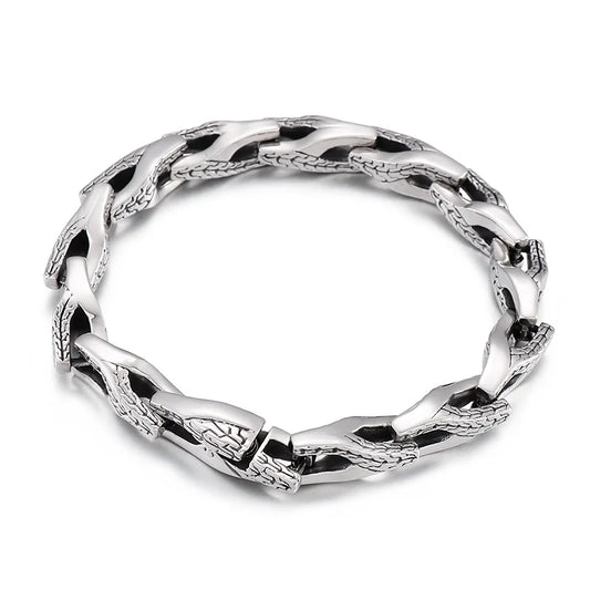 REBEL Fine Jewelry Fashion Bracelets Men Stainless Steel Trendy Links Bracelet Bangle