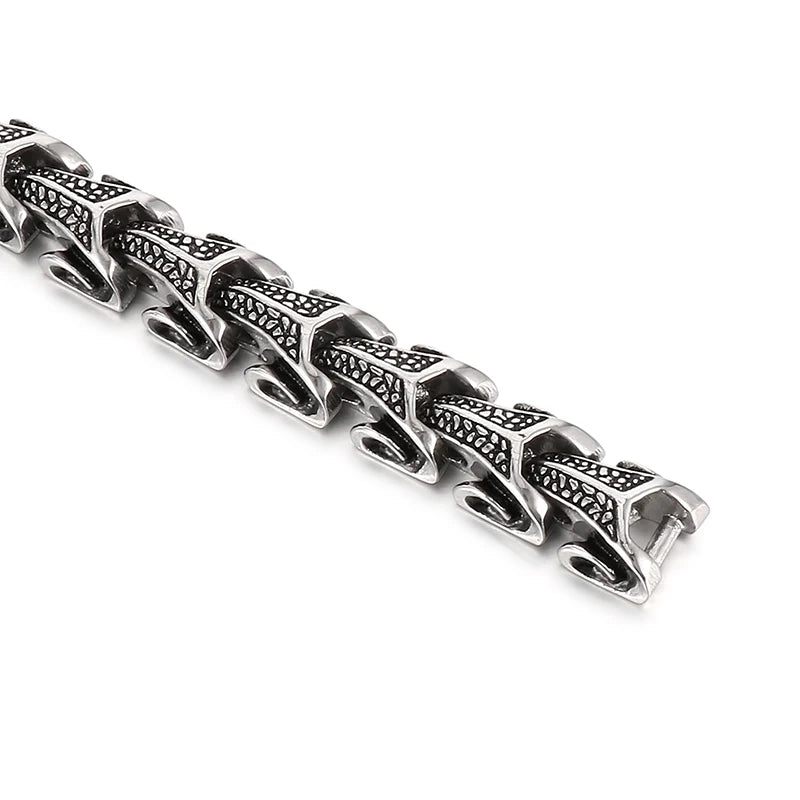 KALEN Men Fashion Stainless Steel Gothic Necklace&Bracelet