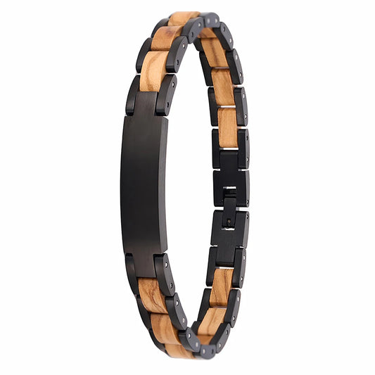 Design OEM ODM Manufacturer WholesaleUnisex Stainless Steel Strap Watch Natural Wood Grain Bracelet