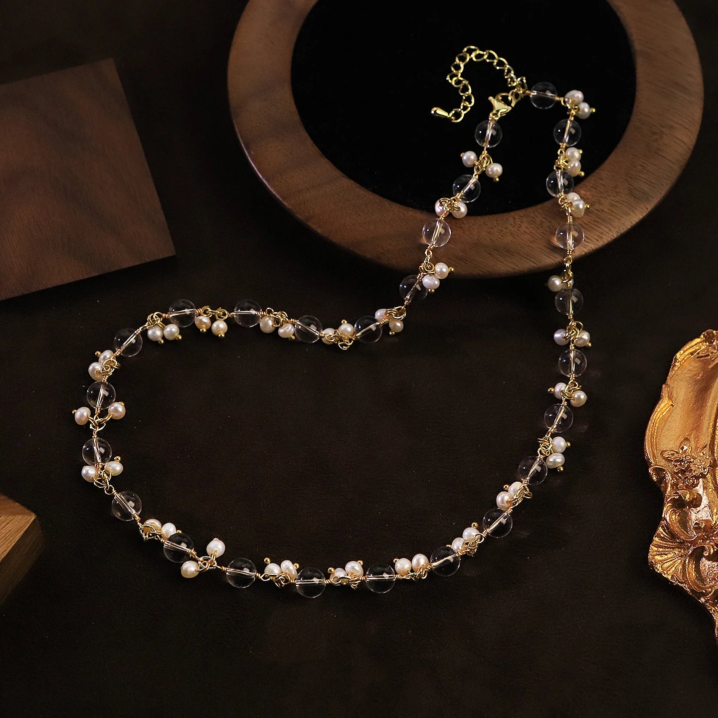 Natural Freshwater Pearl Glass Beaded Necklace for Daily Office Wedding Party Jewelry Gift Dainty Pearl Necklace Fashion Jewelry