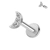 S&S ASTM F136 Titanium Labret Stud | Zircon | 83 Designs | Titanium & Gold