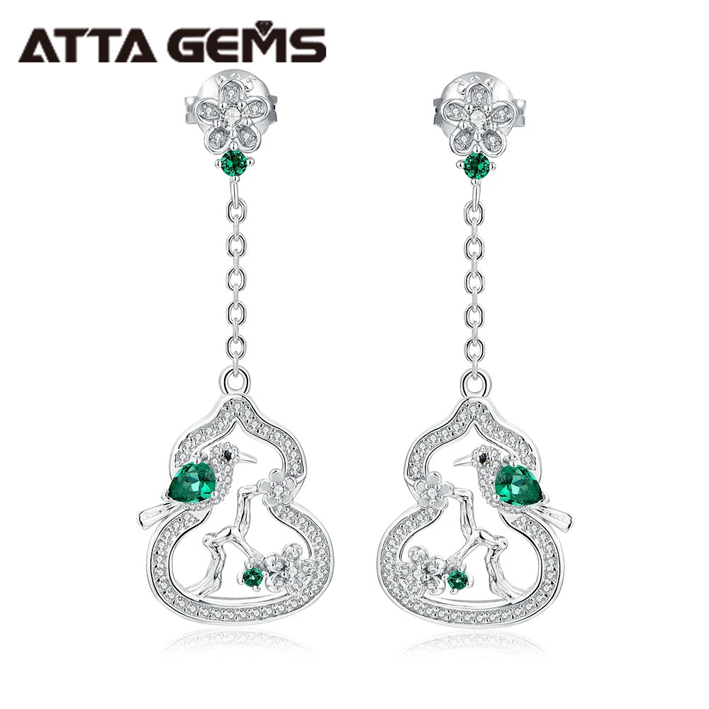 ArtistA Custom Fine Jewelry Set Lab Created Emerald 925 Silver Necklace Earrings Bracelet Rings St.Patrick's Day Gift