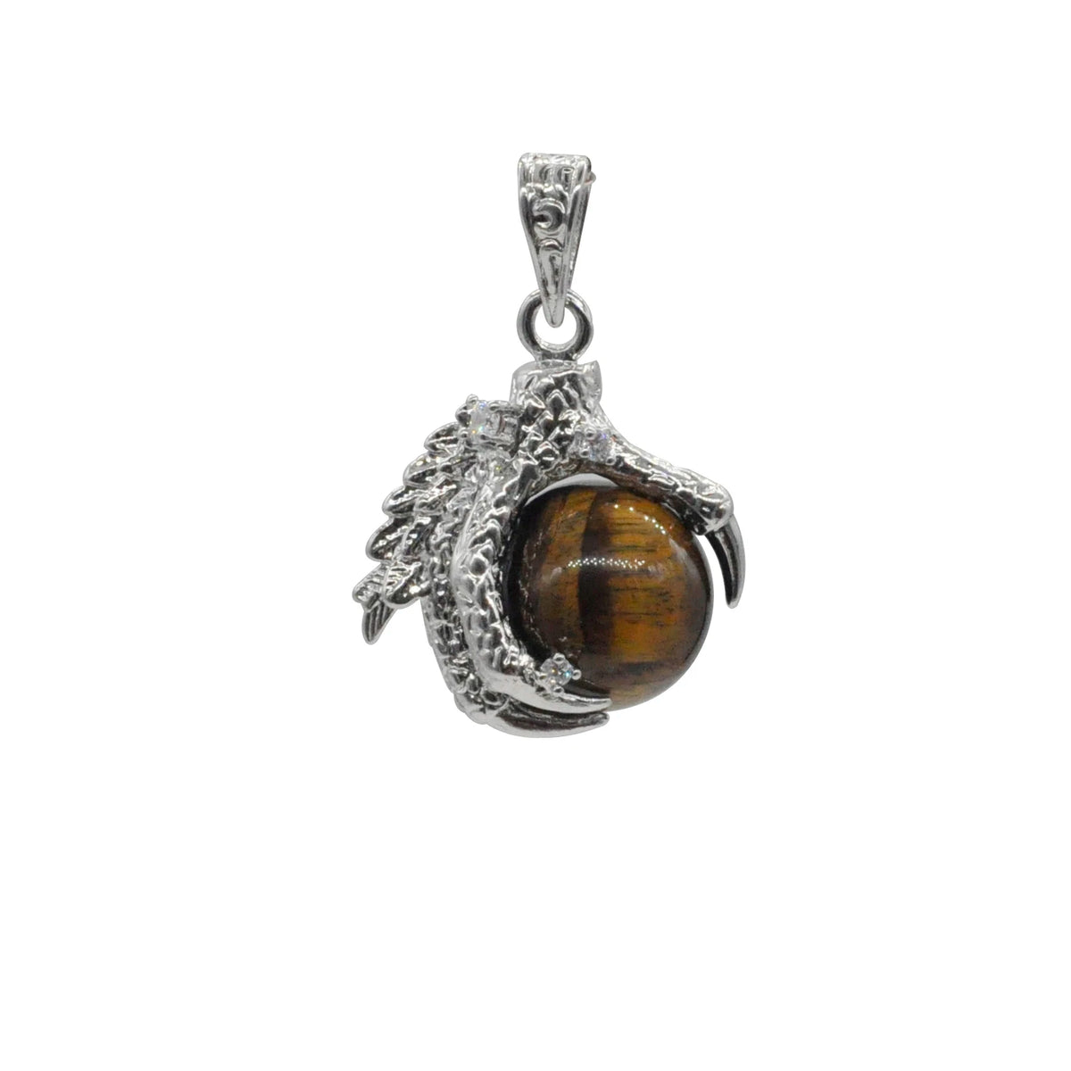 REDheart Womens Dragon Claw Pendant Necklaces Natural Gem Stone Beads 16mm Ball Crystal Quartz Women Men Yoga Gothic Jewelry