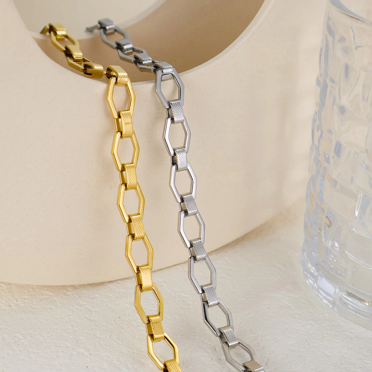 FASHIONISTA Non Tarnish Waterproof Choker Women Stainless Steel Chain Jewelry Making PVD Gold Plated Chunky Necklace DIY Handmade Link Chain