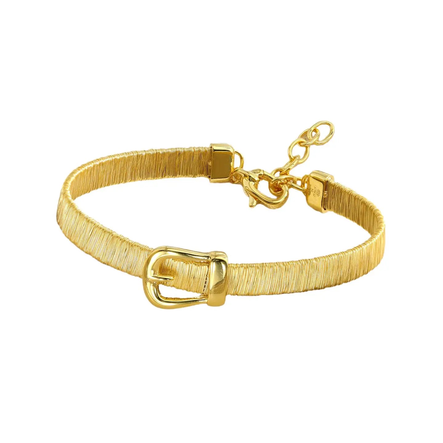 MuShan Jewelry Factory  S925 Pure Silver Gold Silk Bracelet for Women, Heavy Woven and Brushed Texture