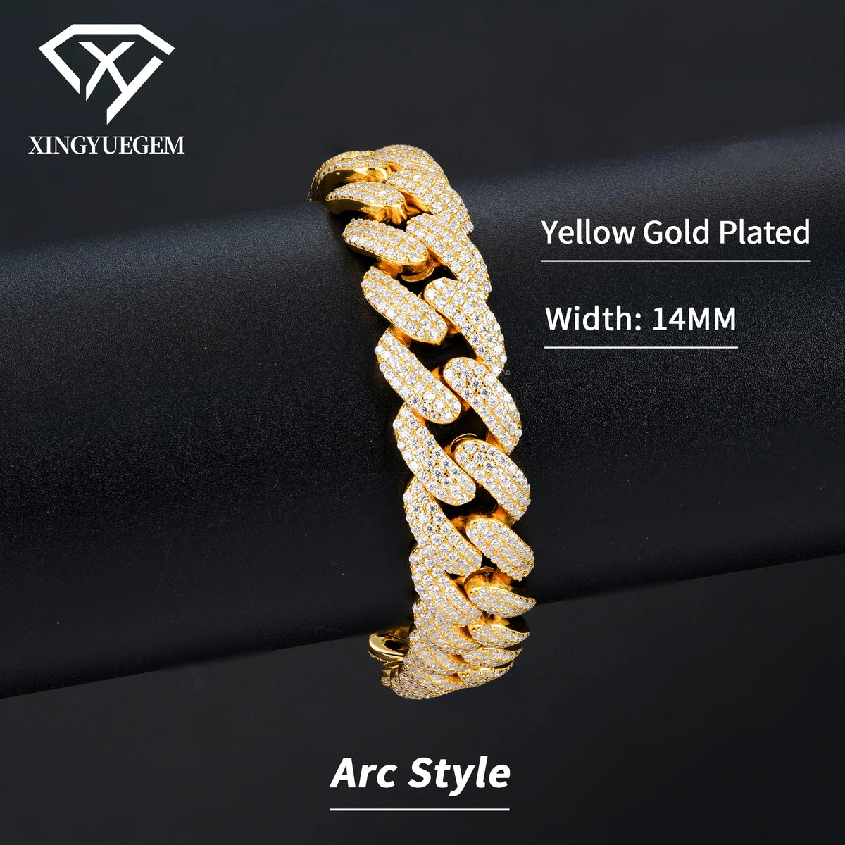 Factory Wholesale 8-20mm Gold Plated Vvs Iced Out Full Diamond Miami Moissanite 925 Sterling Silver Cuban Chain Link Bracelet