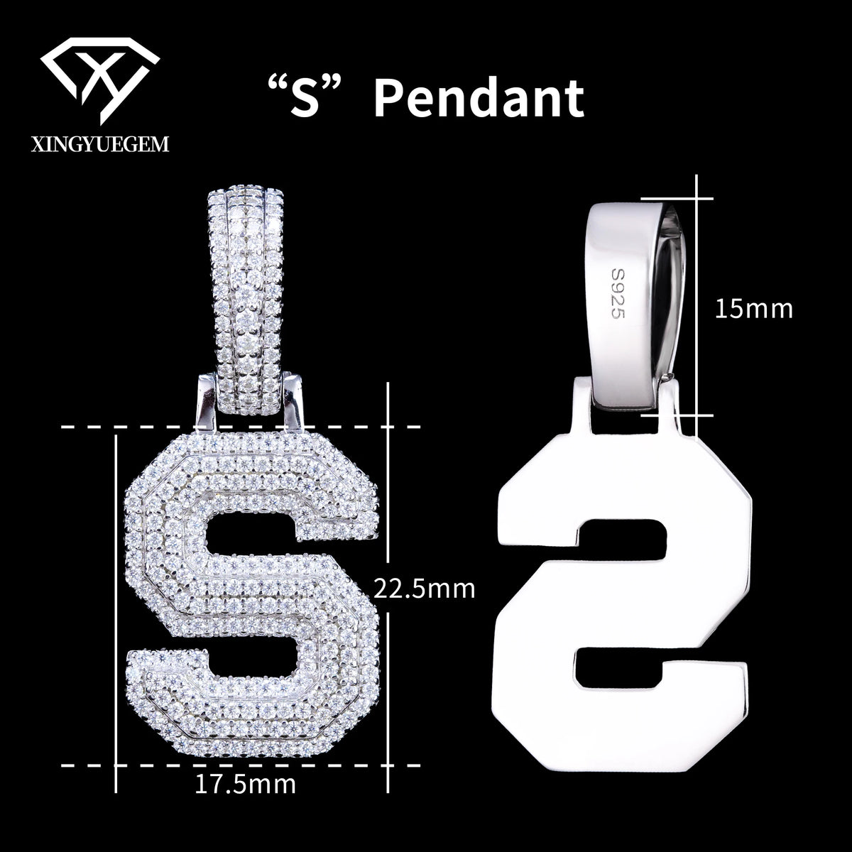 ArtistA Custom Hip Hop Fine Jewelry 925 Sterling Silver White Gold Plated GRA Certified Brilliant Cut Moissanite Pendant