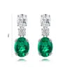 Gemfiori Anster High Quality S925 Lab Grown Emerald Earring Stud Dainty Gemstone Stud Earrings for Women Daily Wear Gift