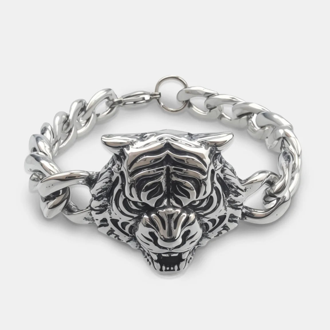 Vintage Men's Stainless Steel Bracelet Gothic Skull Celtic Knot Cross Cuban Chain Woven Braid Street Style Jewelry Gift