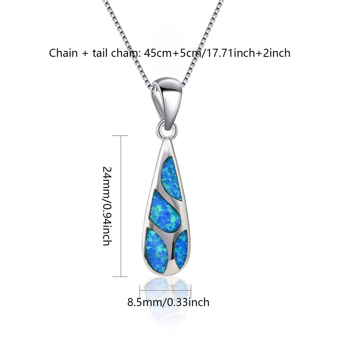 Womens Teardrop Opal Pendant Necklace Aobao Chic Daily Special Occasions
