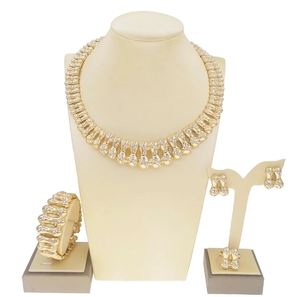 Zhuerrui Bridal Luxury Jewelry Set Italian Silver Color Jewelry Sets  Women Wedding Party Nigerian Jewellery Sets HA10082
