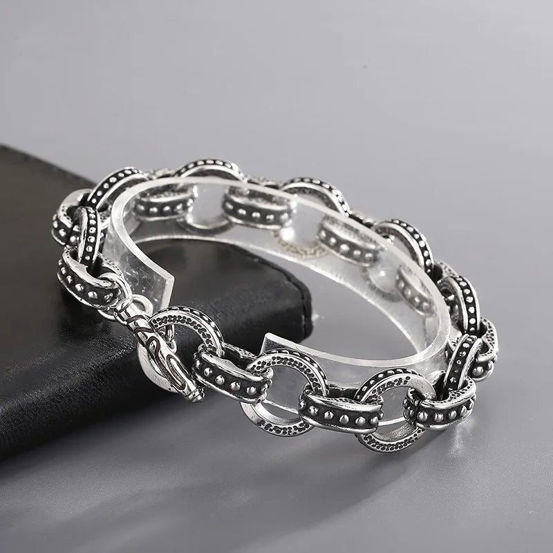KALEN Punk Ring Links Bracelet – Silver