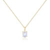 ArtistA Abiding High-end Moonstone Necklaces Yellow Rose Gold Plated 925 Silver Genuine Milky Blue Moonstone Pendant Charm Necklace