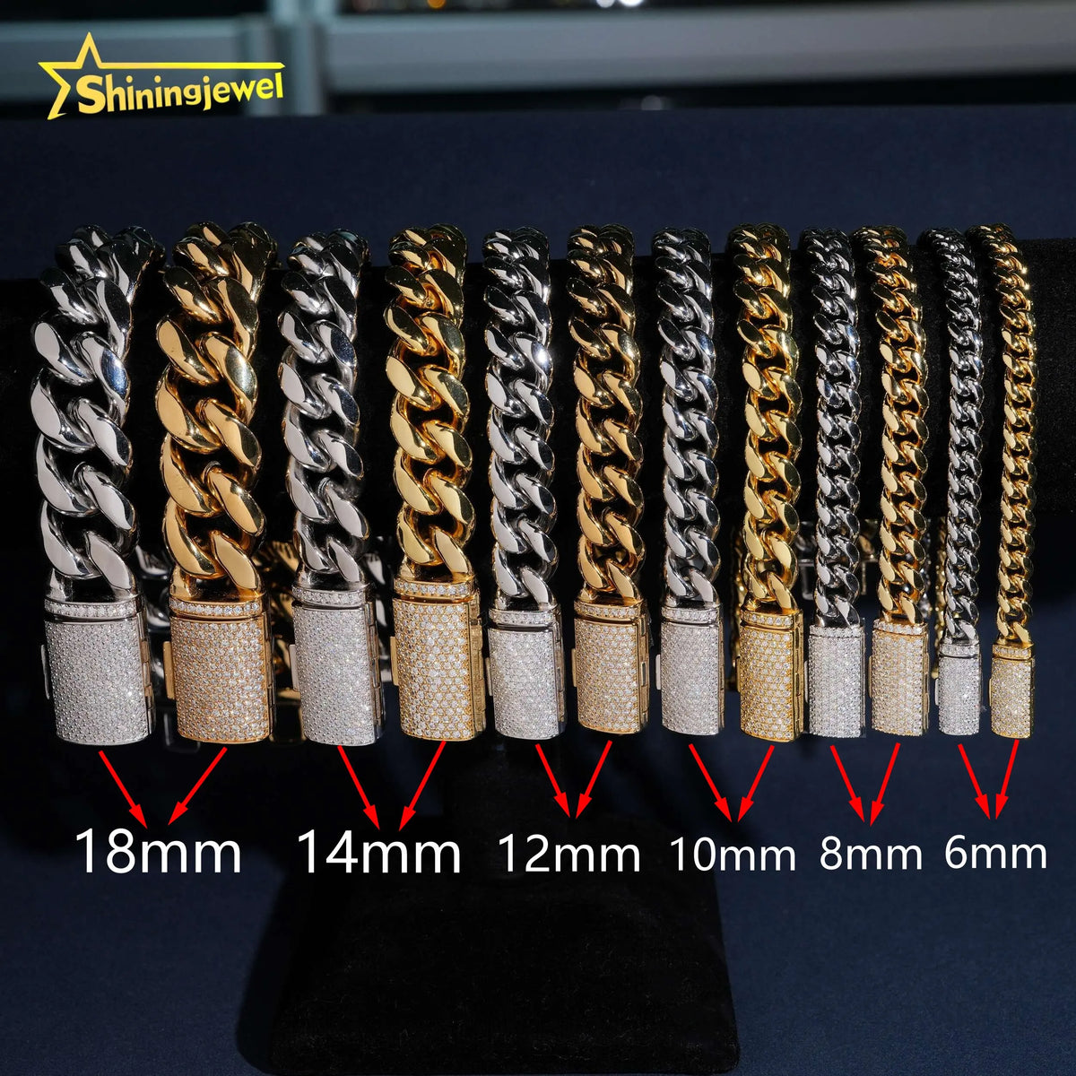 BiG-BOSS Hot Sale 316L Stainless Steel Cuban Link Chain 925 Silver VVS D Moissanite Iced Out Lock Jewelry Miami Cuban Bracelet Necklace