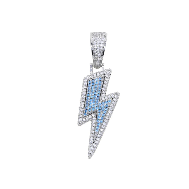 New Arrival Summer Hip Hop Men's Jewelry 5-Color Lighting Bolt Pendant Necklace for Engagement Wedding Party or Anniversary