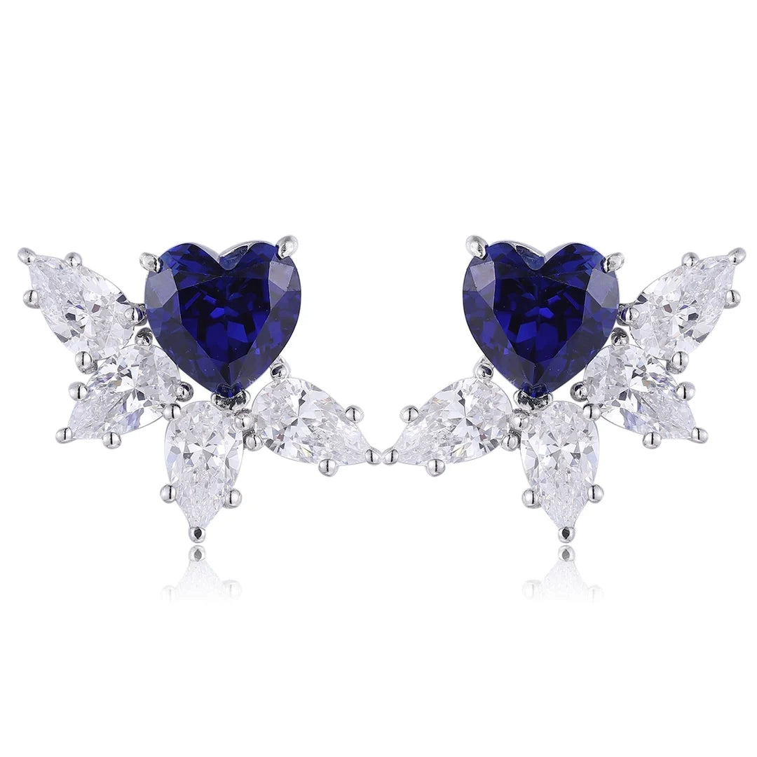 Gemfiori Anster High Quality S925 Lab Grown Sapphire Earring Stud Dainty Gemstone Stud Earrings for Women Daily Wear Gift