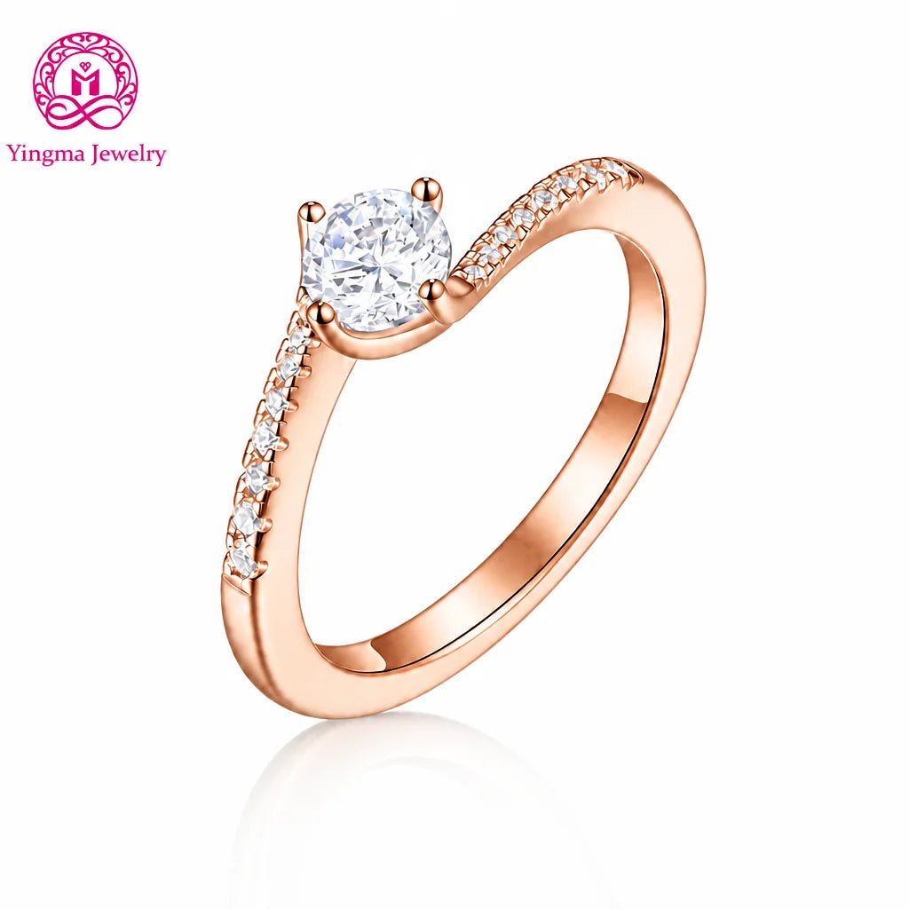 Gioiellieri Radiant Lab Grown Diamond Ring 0.5ct D VVS1Round Brilliant Cut 9K 14K 18K White/Yellow/Rose Gold PT950 Ladies Fashion Jewelry