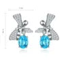 Gemfiori Anster High Quality S925 Lab Grown Paraiba Earring Stud Dainty Gemstone Stud Earrings for Women Daily Wear Gift