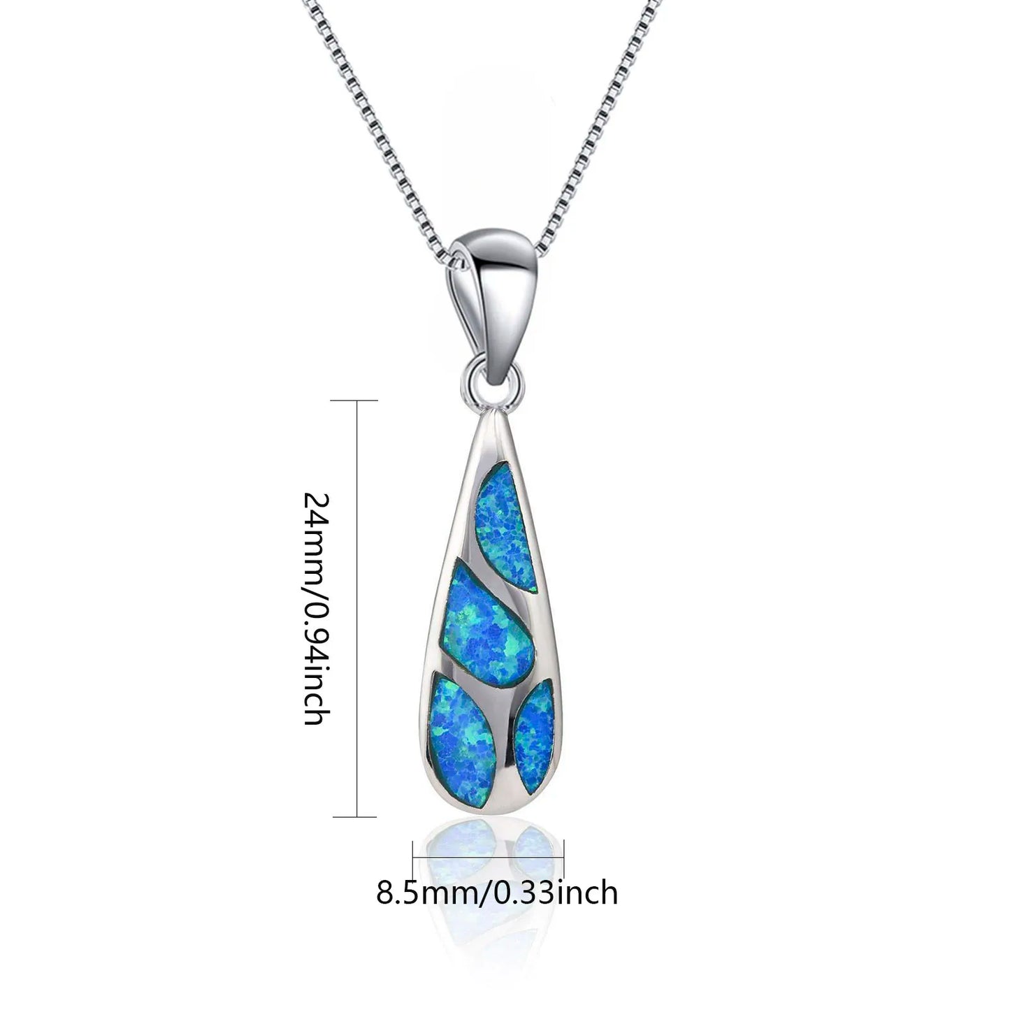 Womens Teardrop Opal Pendant Necklace Aobao Chic Daily Special Occasions