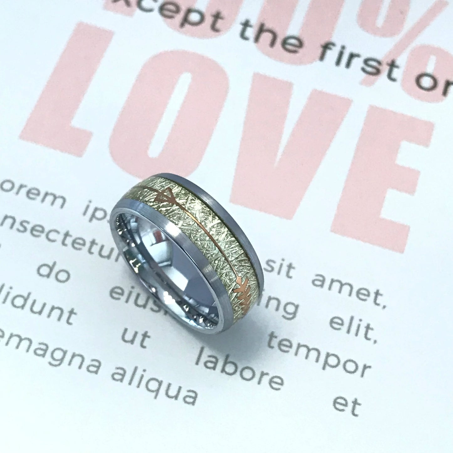 Wholesale Men Jewelry Ring 8mm Arrow Stripe Dome Gift Tungsten Carbide Ring comfort Fit