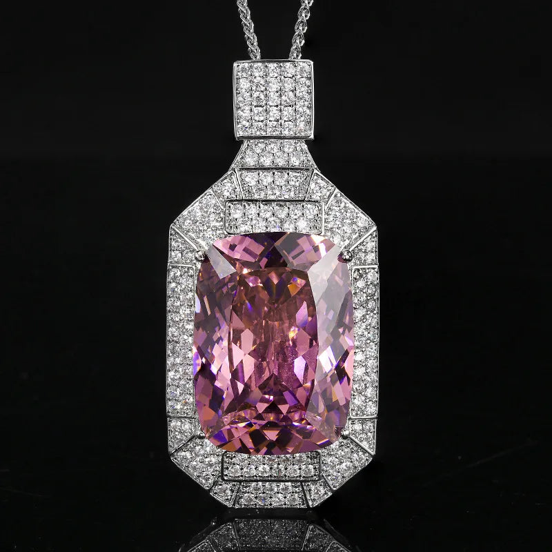 REDheart Inlaid Zircon Copper Gold-Plated Flower Design Perfume Pendant Fashion Simulation Color Treasure Luxury Atmosphere Wedding Party