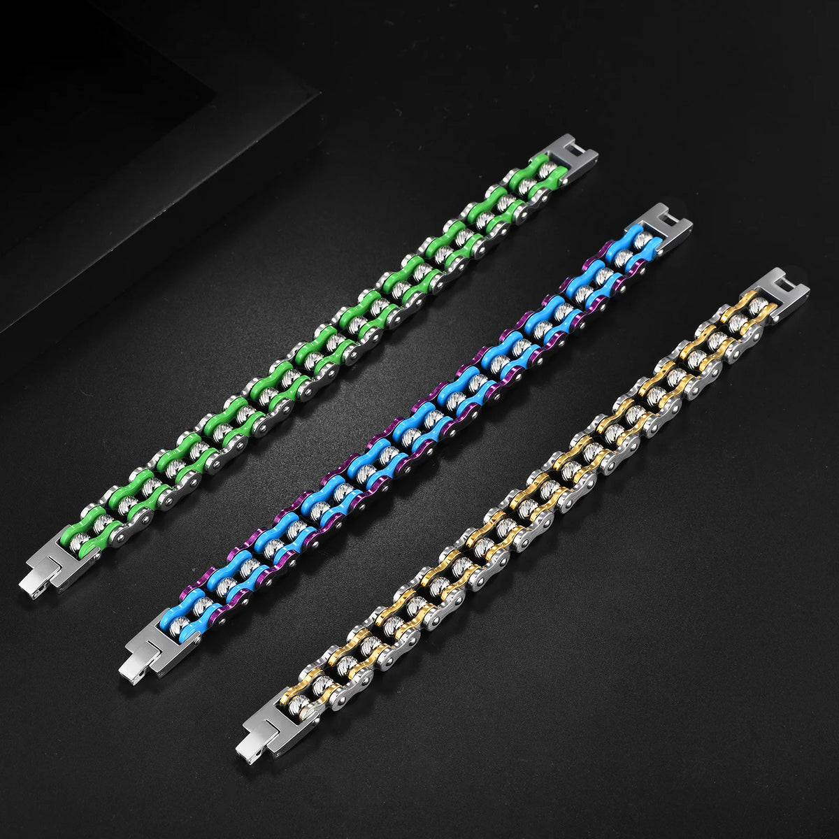 Trendy Bicycle Chain Bracelet Punk Rock Motorcycle Style Stainless Steel Men Bracelet Jewelry