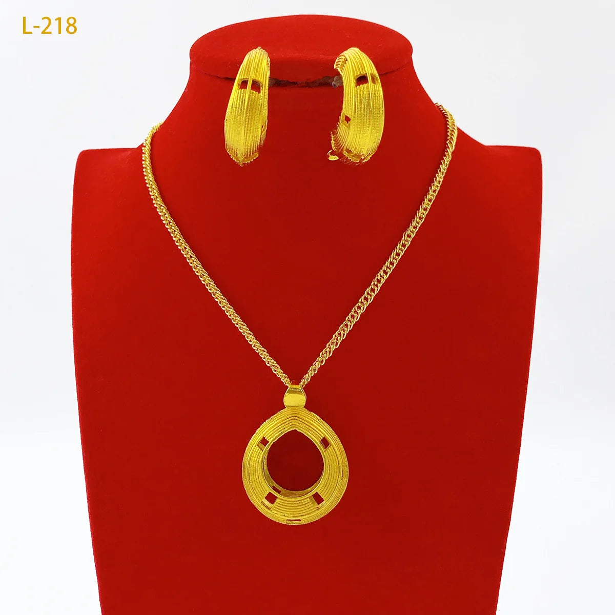 24K Gold Plated African Bridal Crystal Jewellery Set | Necklace & Earrings Wedding Occasion Set