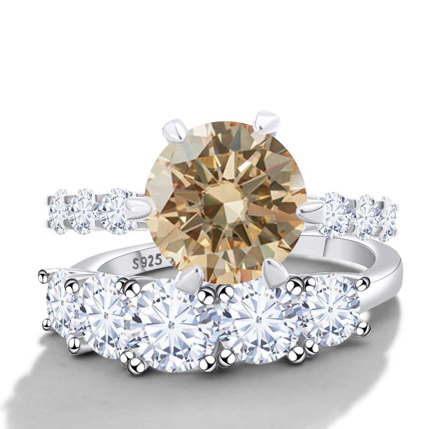 Factory 7.8ct Moissanite Luxury Ring Set with GRA Certificate diamond 925 Sterling Silver Jewelry diamond Ring for Her Wedding