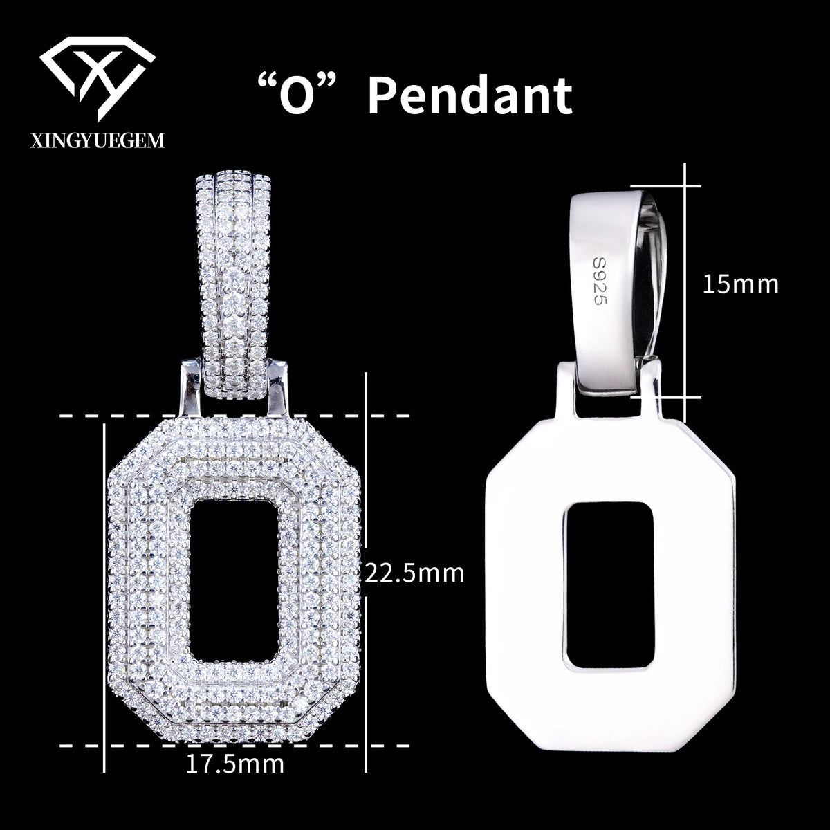 ArtistA Custom Hip Hop Fine Jewelry 925 Sterling Silver White Gold Plated GRA Certified Brilliant Cut Moissanite Pendant