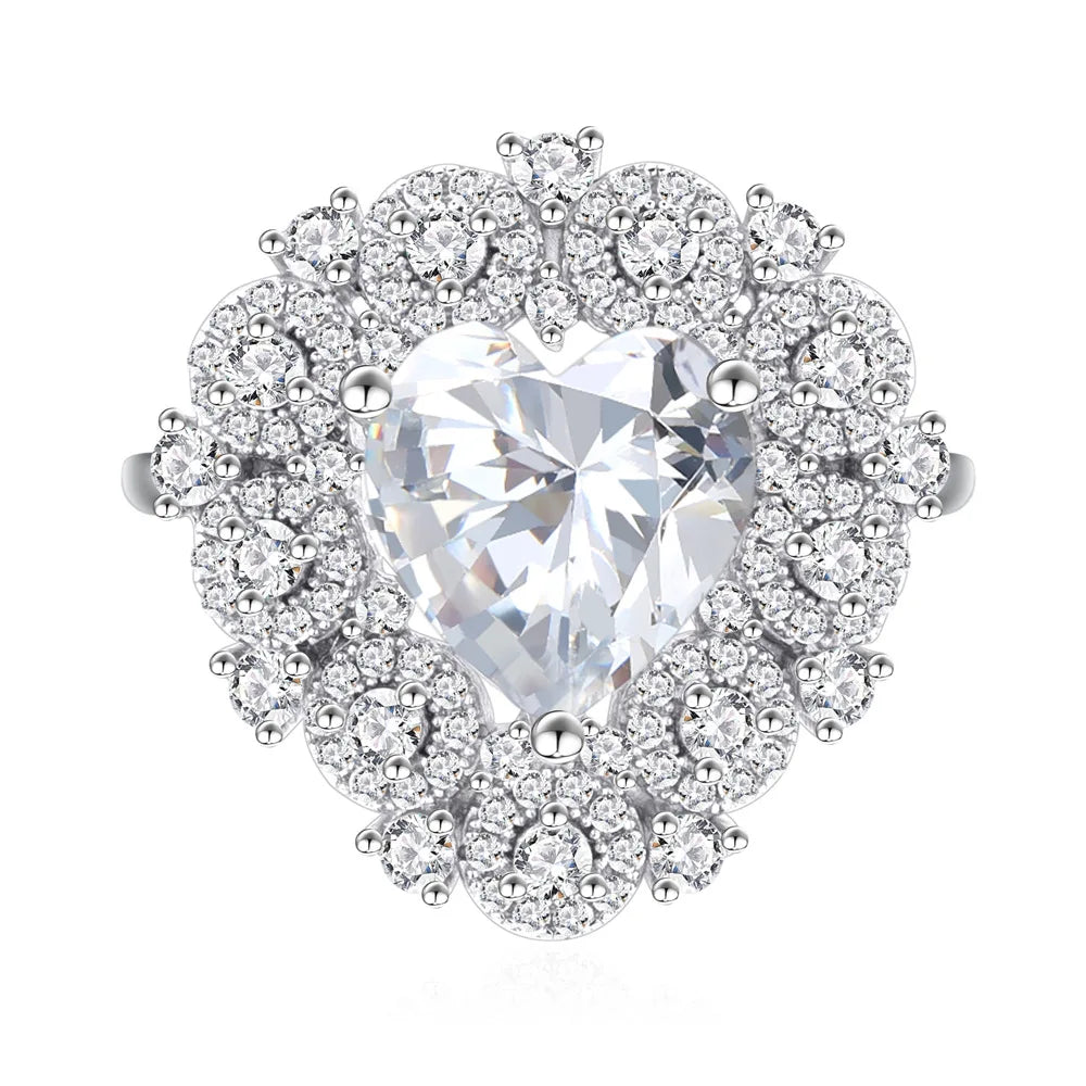 MuShan Jewelry Factory New Personalized Inlaid Simulated Geometric Zircon S925 Pure Silver Women's Wedding Anniversary Party