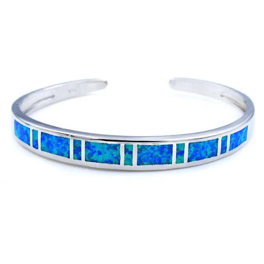 Opal Hawaii Square Shape Bracelet Plated Women's Trendy Cuff Bracelet Handmade Inlaid Opal for Anniversary Wholesale