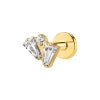 S&S ASTM F136 Titanium Labret Stud | Zircon | 83 Designs | Titanium & Gold