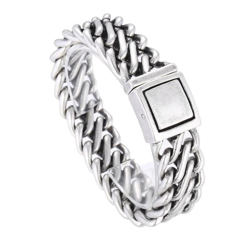 REBEL Casual Mature Matte Surface Stainless Steel Links Bracelets for Man