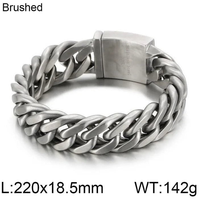 KALEN Trendy Fine Jewelry Fashion Bracelets Mens Stainless Steel Cuban Link Bracelet Bangle