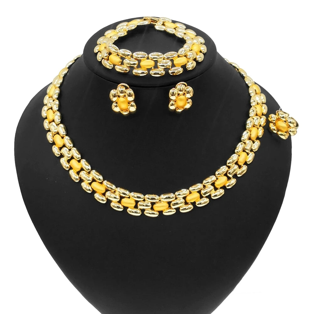 Zhuerrui Italian Symbol Design Jewelry Sets Beautiful Wedding Nigerian Woman Luxury Jewelry Set Gold Plated Jewellery HN21030814