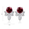 Gemfiori Anster High Quality S925 Lab Grown Ruby Earring Stud Dainty Gemstone Stud Earrings for Women Daily Wear Gift