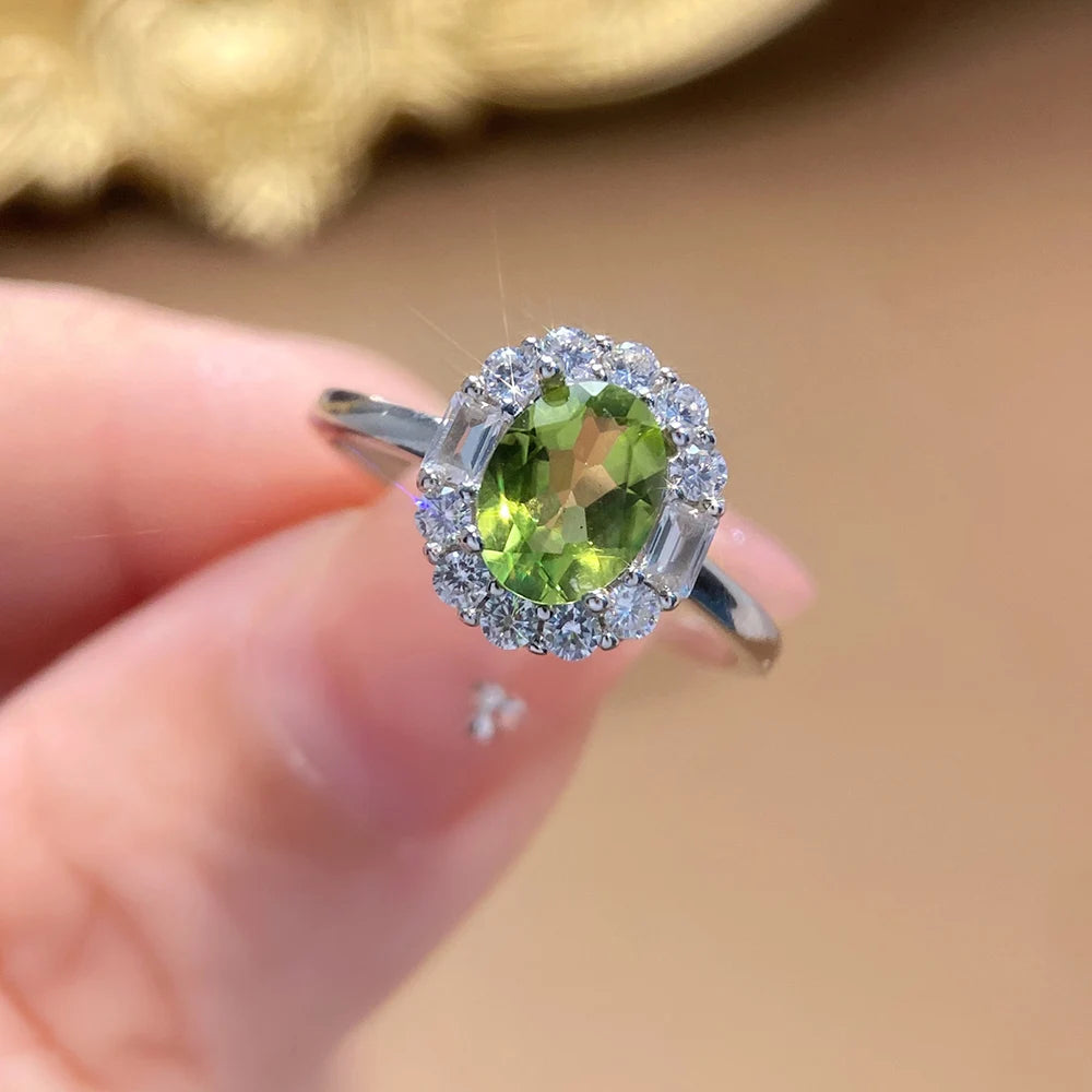 S&S Natural Peridot Jewellery – 925 Sterling Silver – Ring & Pendant Necklace – Collection