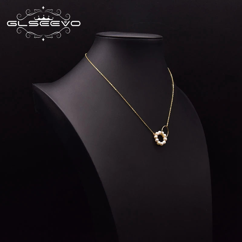 Natural Freshwater Pearl Necklace 925 Sterling Silver Woman Engagement Chain Necklace Fashion Jewelry Accessories