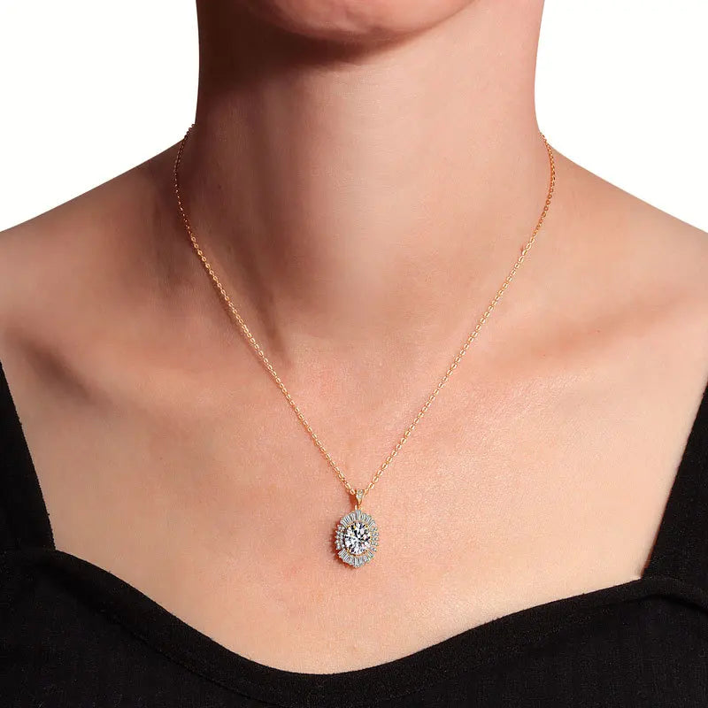 New Arrival 925 Silver Fine Jewelry Set High Quality Fashion Gemstone Adjustable Colorful Pendant Necklace for Women Gifts