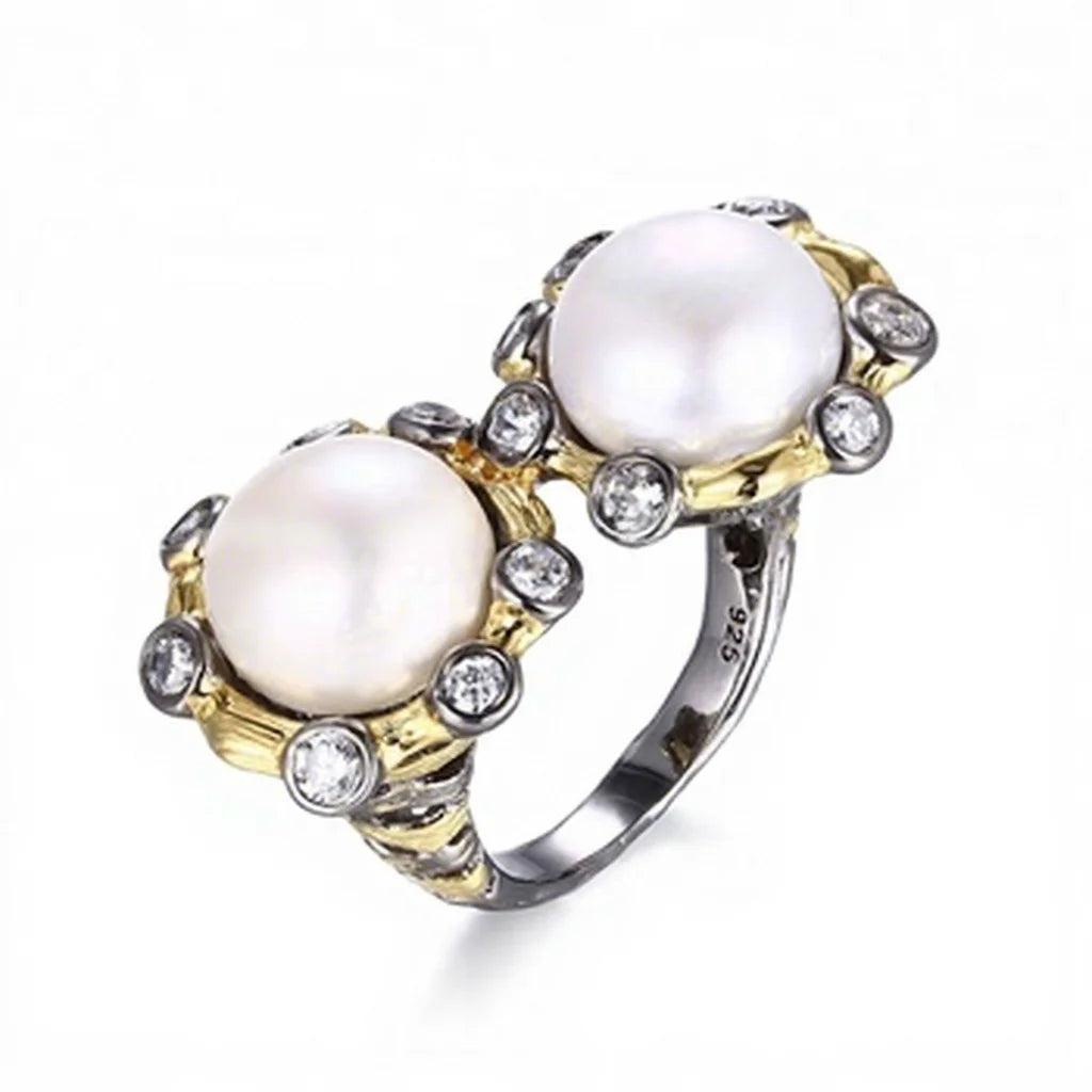 Customized Jewelry Wholesale Pearl Recycled Sterling Silver 925 Ring
