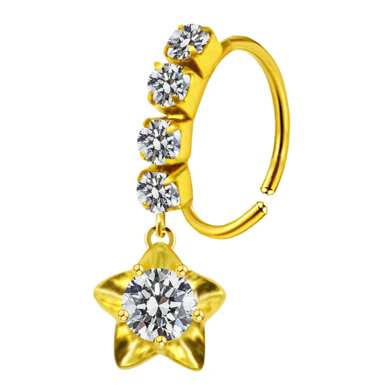 S&S Stainless Steel Dangle Hoop Nose Ring Collection | 66 Designs