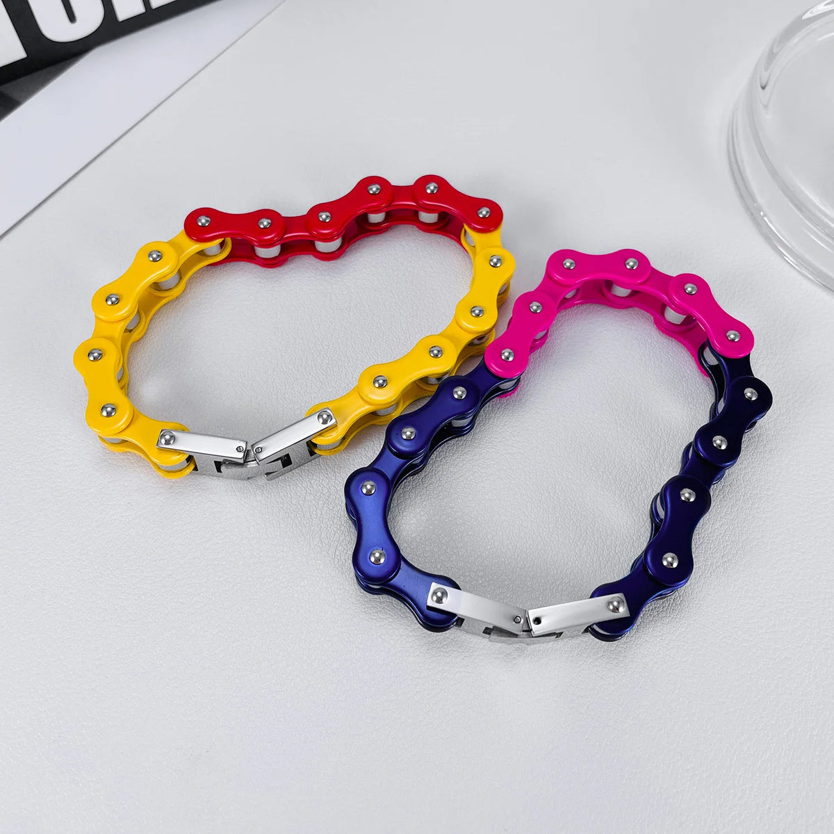 REBEL European American Fashion Simple Hip-Hop Style Men's Stainless Steel Cuff Bracelet Classic Locomotive Chain Jewelry