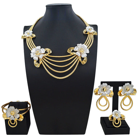 Zhuerrui Italiano Gold Designs Women Jewellery Set Party Fine Costume Jewelry Set Luxury Big Necklace Jewellery Sets X0010030