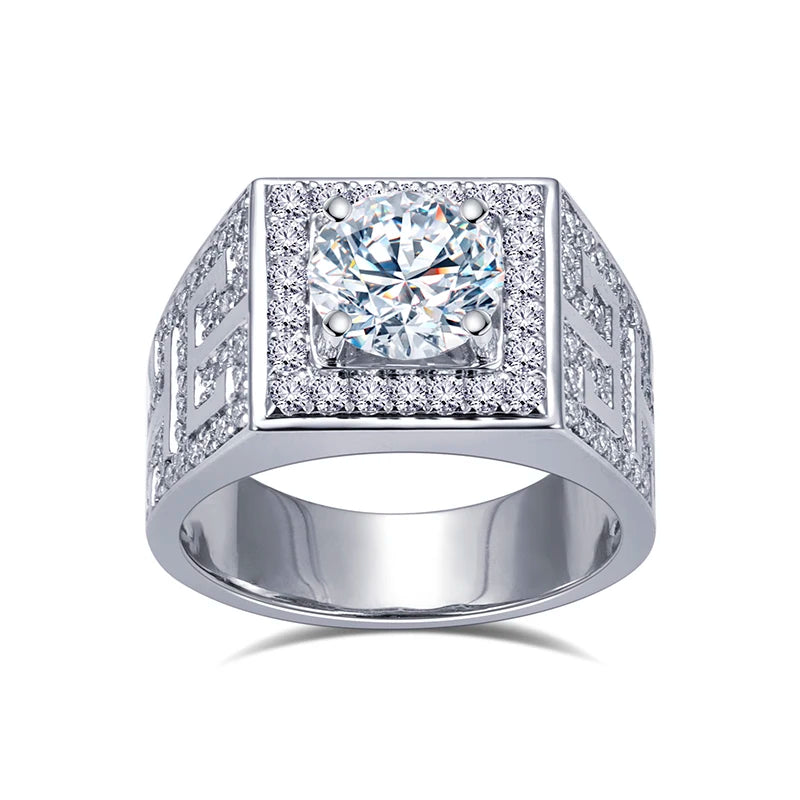 Gemfiori Messi Jewelry Customized MSR-1111 14K 18K Gold 2CT Round Shape Moissanite Ring