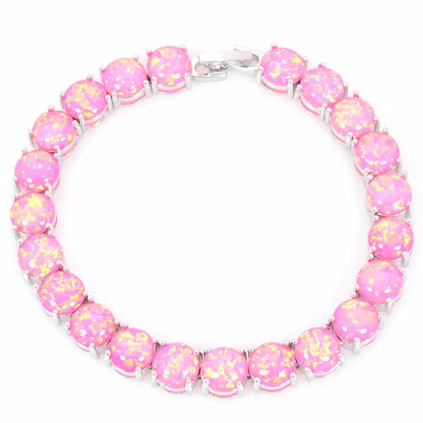 Bohemian Hawaiian Opal Brass Beaded Bracelet-Trendy Exquisite Flower Egg Gem Design Fashion Jewelry for Women